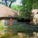 Image of villagers' earthen huts