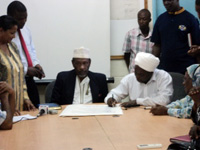 Development Pact being signed, Old Town Mombasa