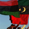 Libyans waving flag