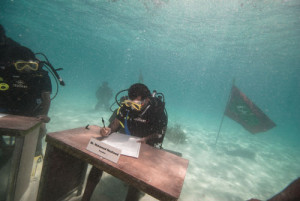 Underwater cabinet meeting photo
